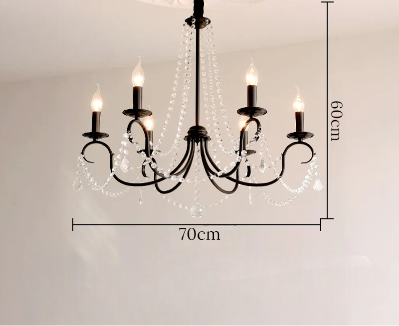 Noir french crystal loft piece