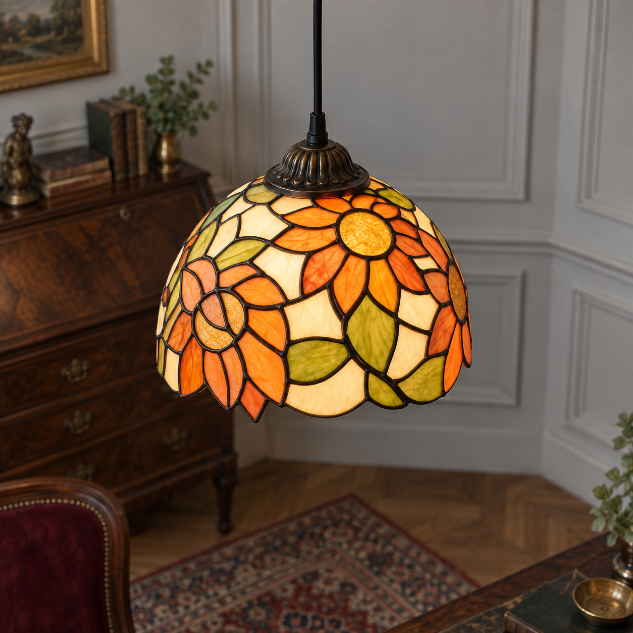 Tiffany-style glass pendant light