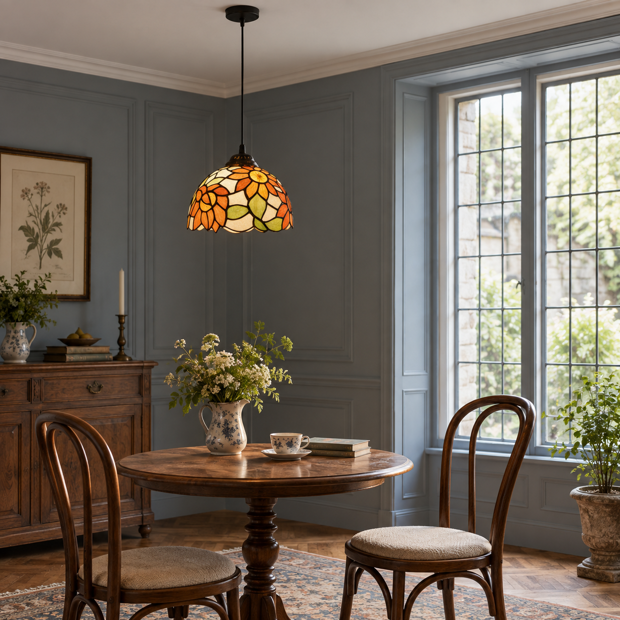 Tiffany-style glass pendant light