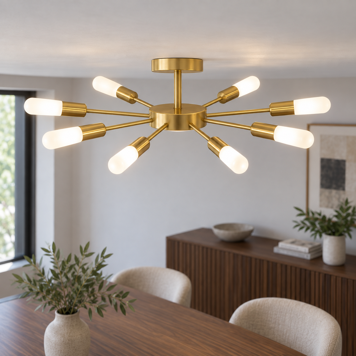 Brass chandelier