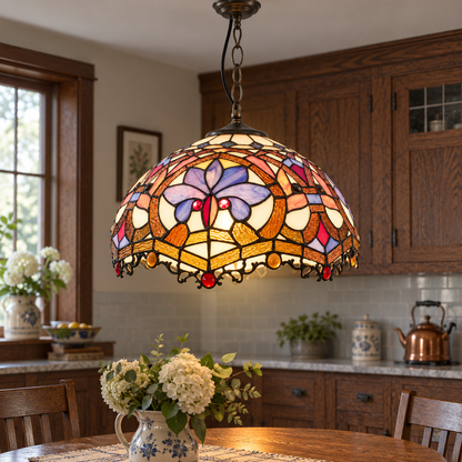 Tiffany-style glass kitchen pendant light
