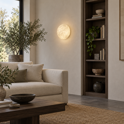 Round shape luxury marble sconce