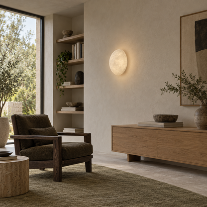 Round shape luxury marble sconce