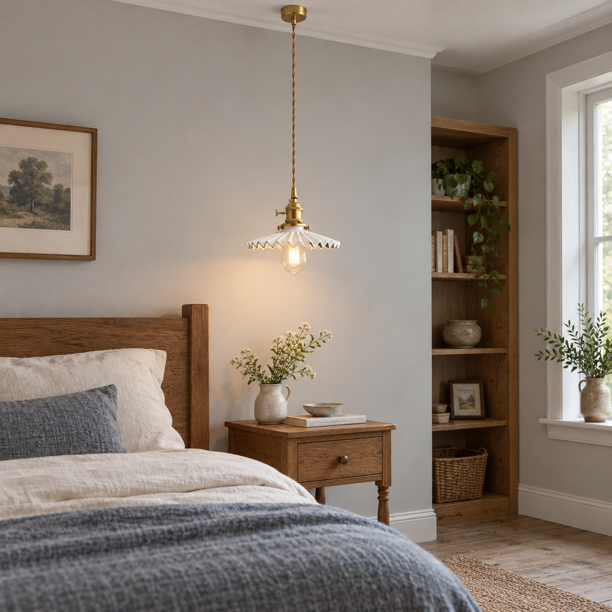 Japanese ceramic pendant light