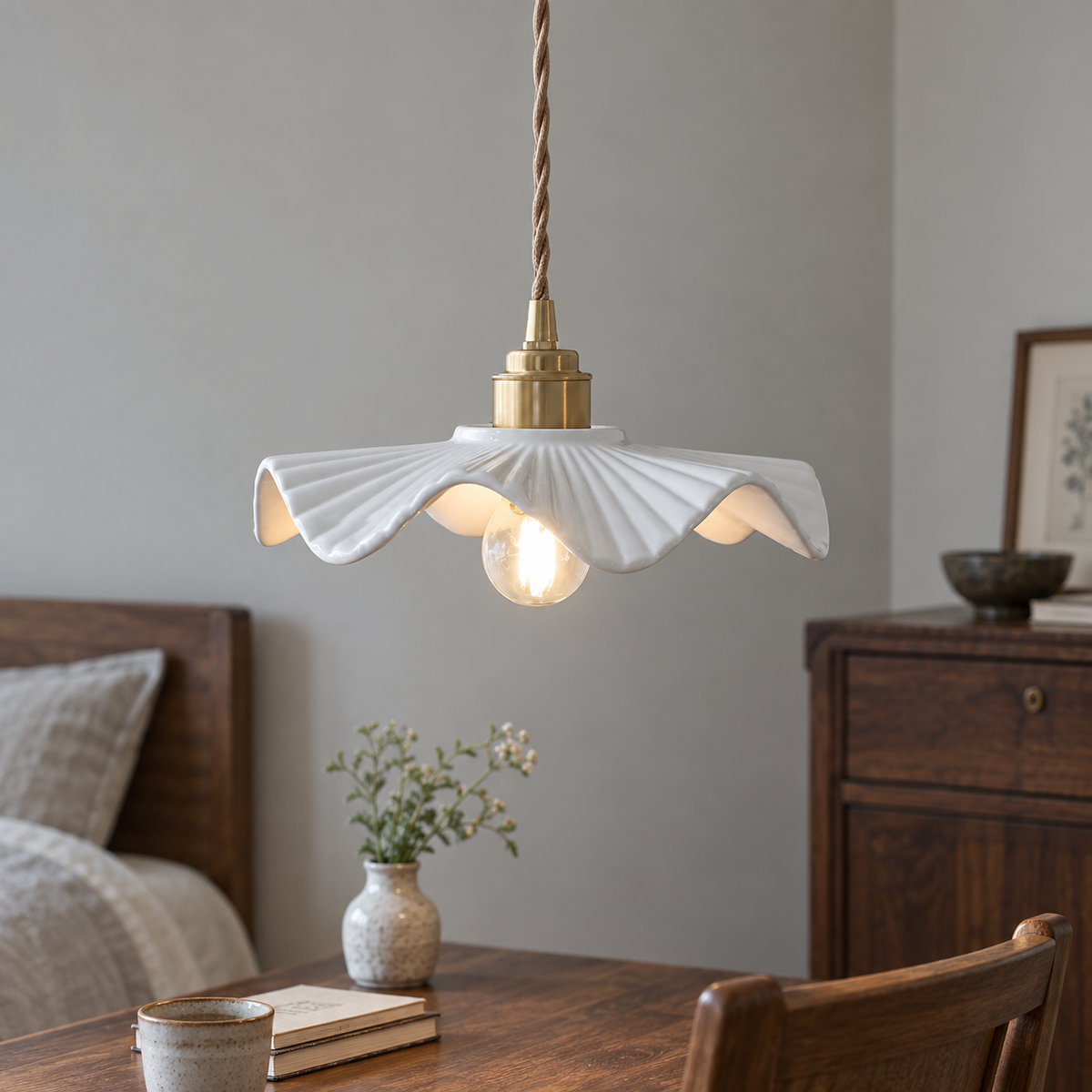 Japanese ceramic pendant light