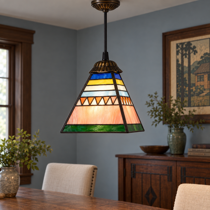 Tiffany-style glass pendant light
