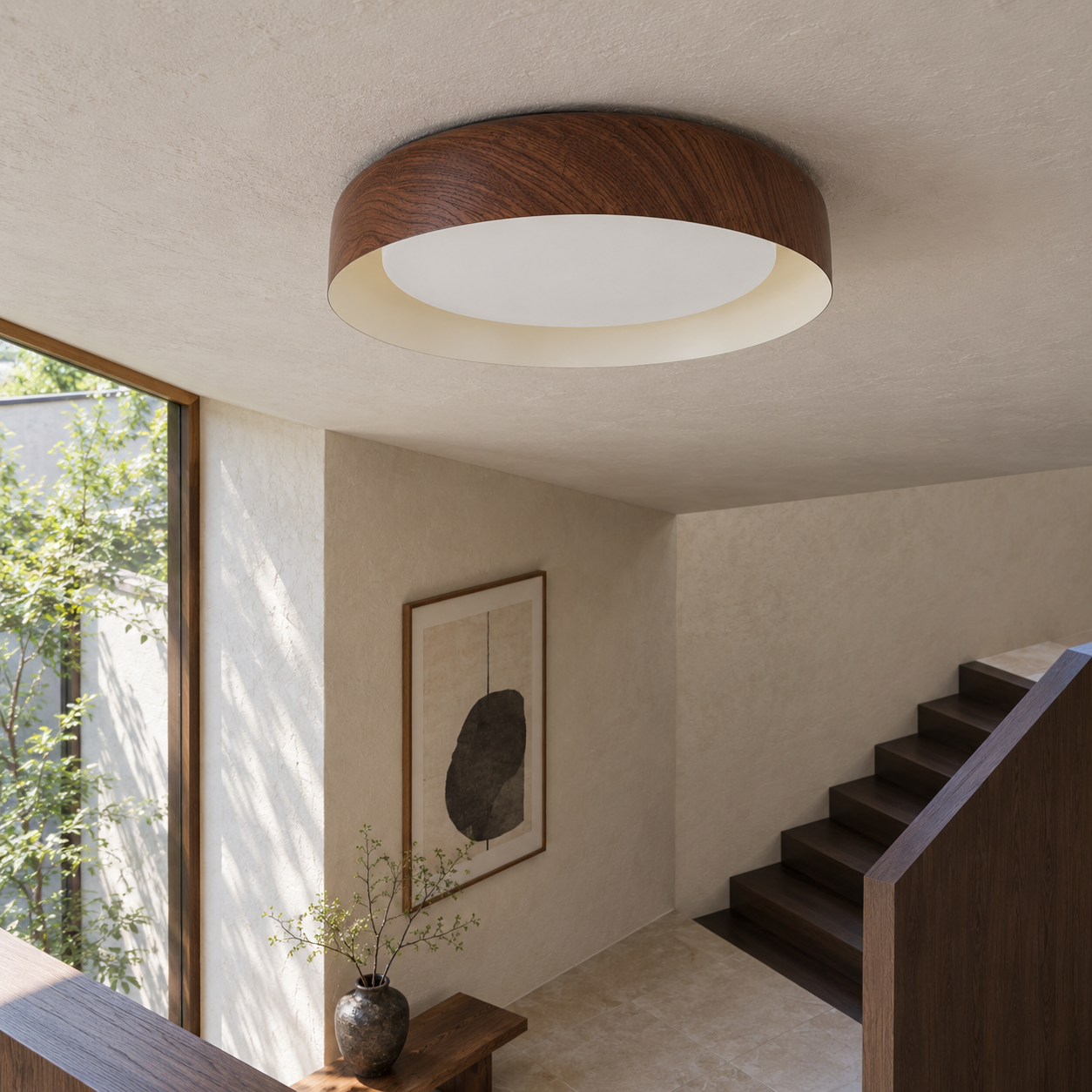 Nordic japanese wooden ceiling light