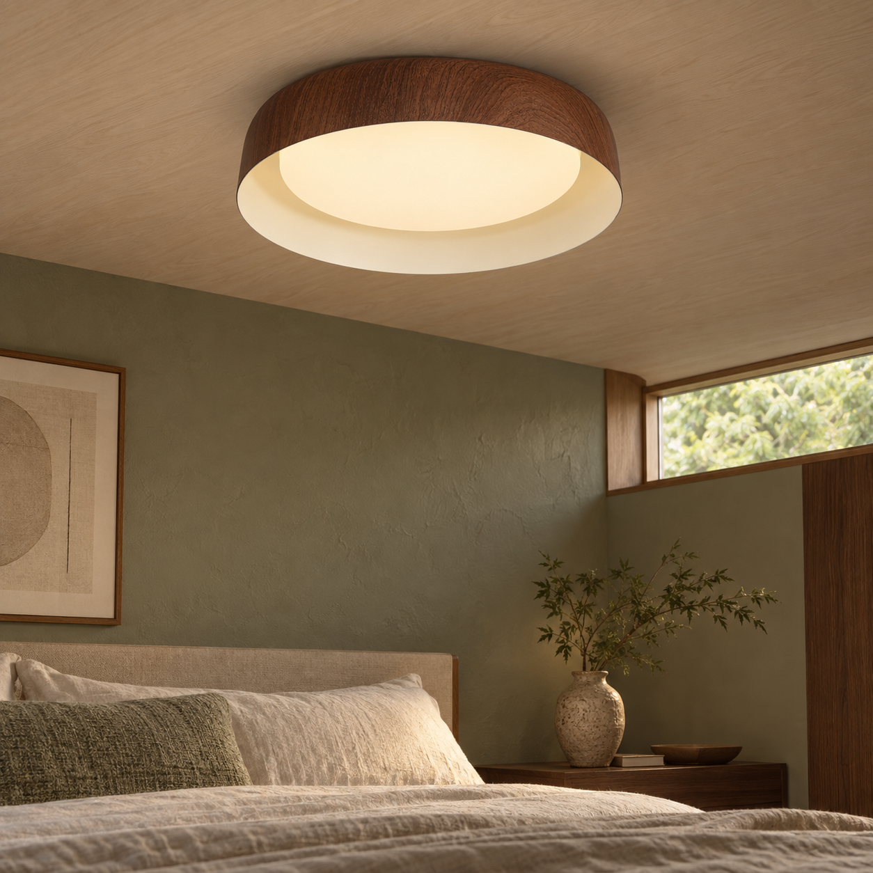 Nordic japanese wooden ceiling light
