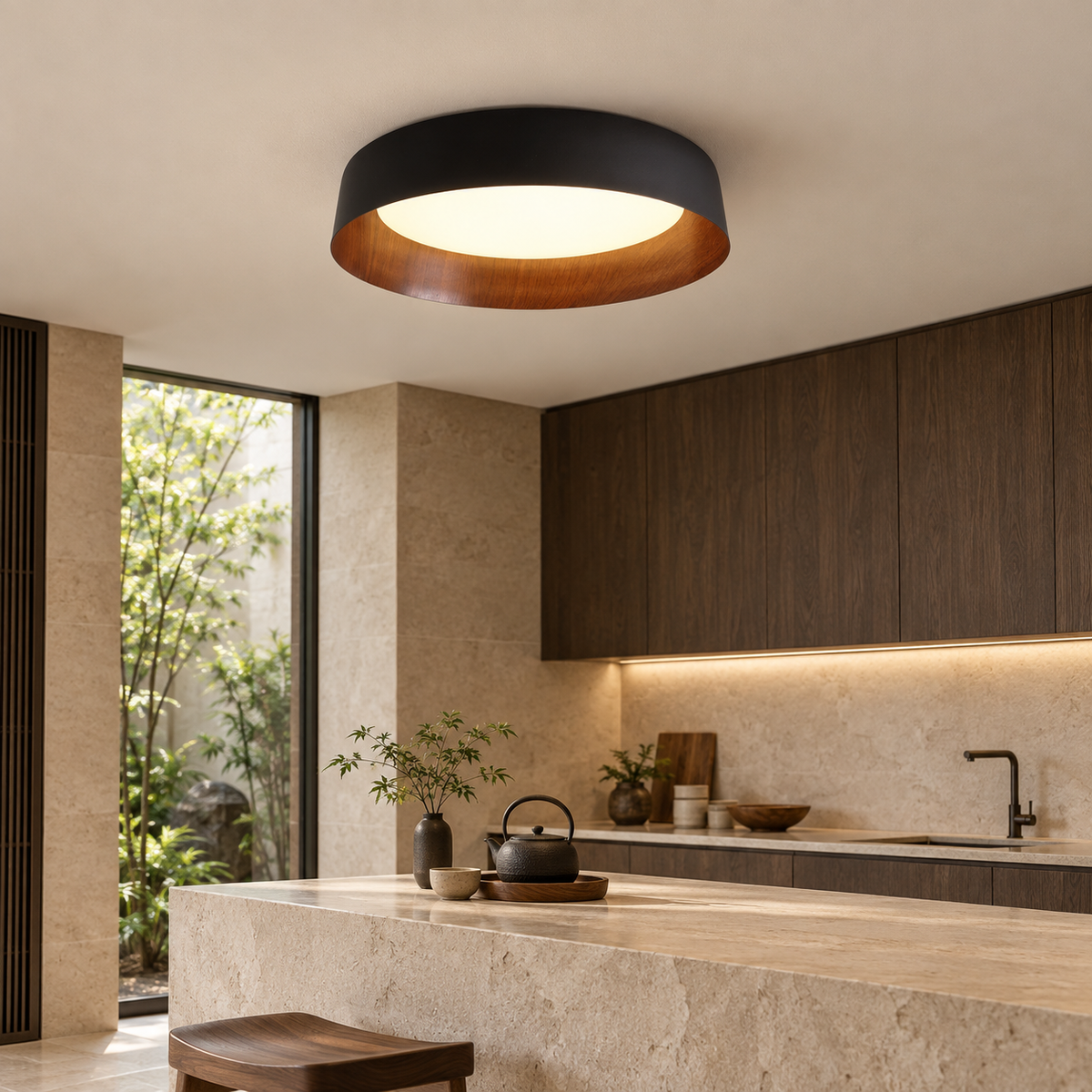 Nordic japanese wooden ceiling light