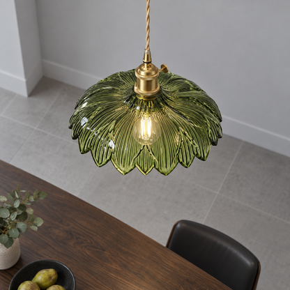 Pendentif fleur en verre