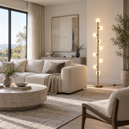 Nordic Minimalist Floor Lamp in Gold Finish