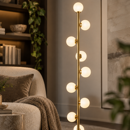 Nordic Minimalist Floor Lamp in Gold Finish