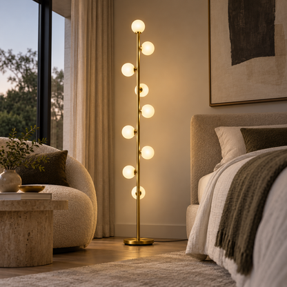 Nordic Minimalist Floor Lamp in Gold Finish