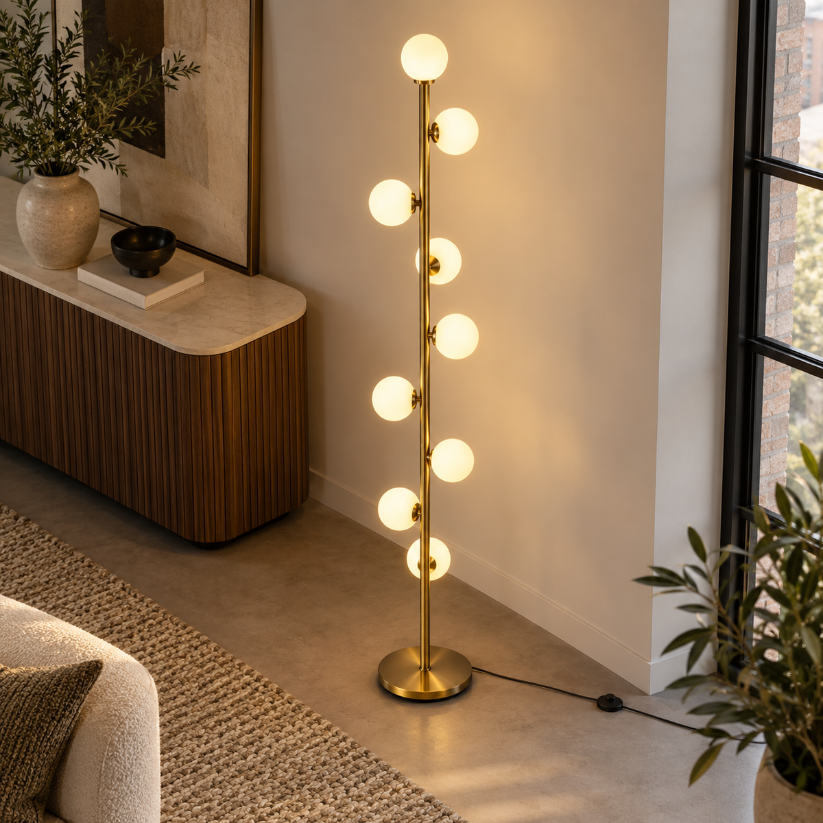 Nordic Minimalist Floor Lamp in Gold Finish