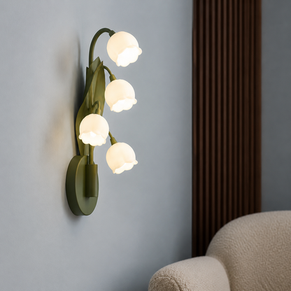 Art deco scandinavische bloemen wandlamp
