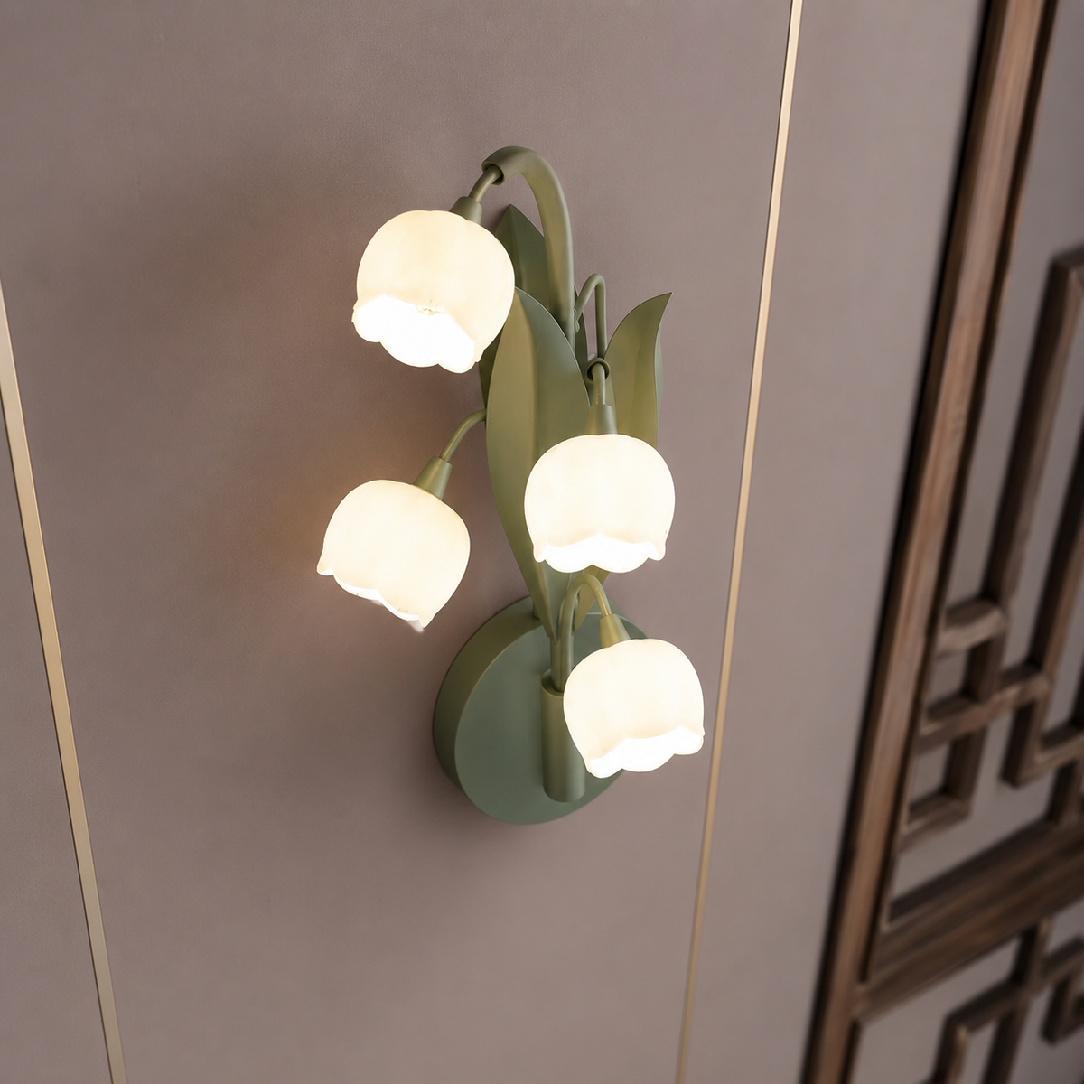 Art deco scandinavische bloemen wandlamp