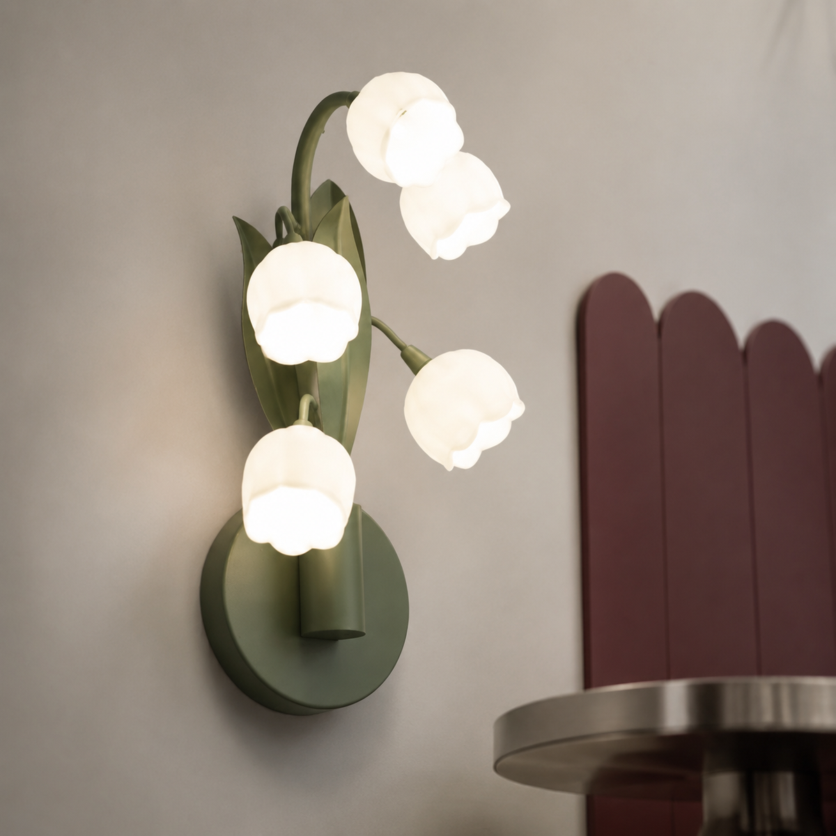 Art deco scandinavische bloemen wandlamp