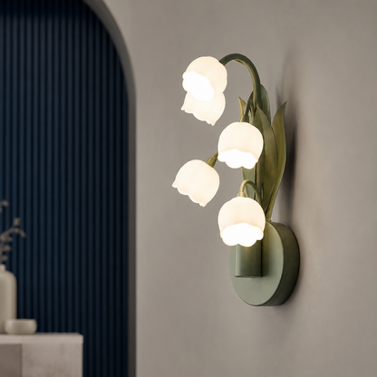 Art deco scandinavische bloemen wandlamp