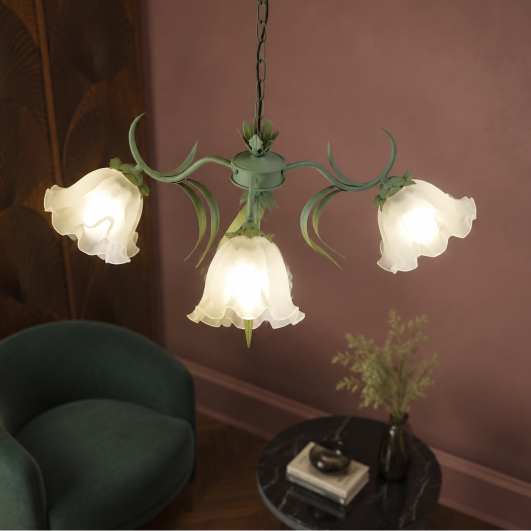 French art deco flower chandelier