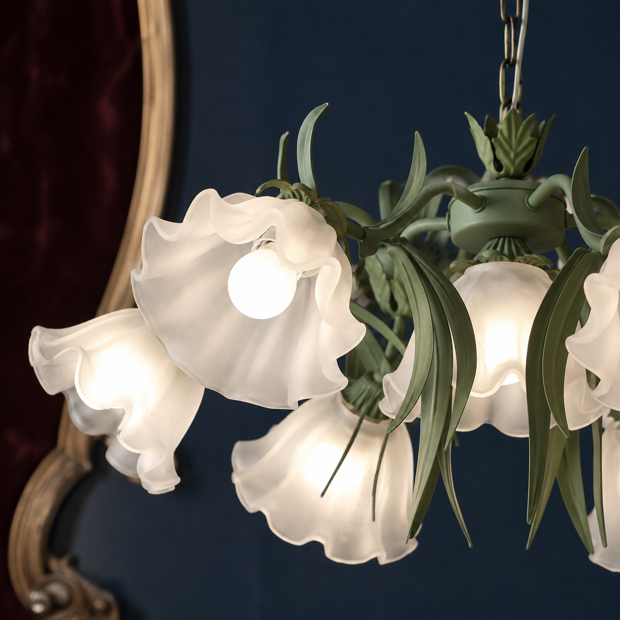 French art deco flower chandelier