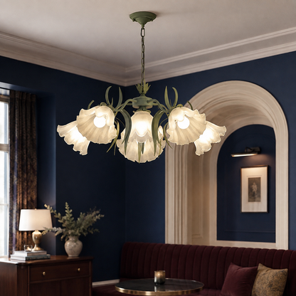 French art deco flower chandelier