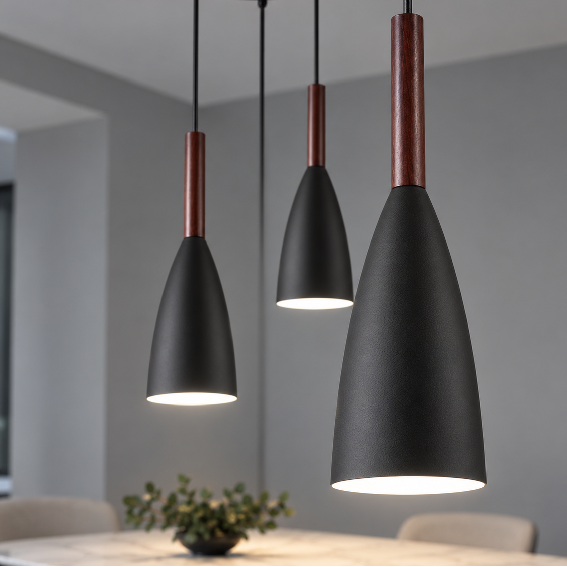 Set Dänische Esszimmer Pendelleuchte