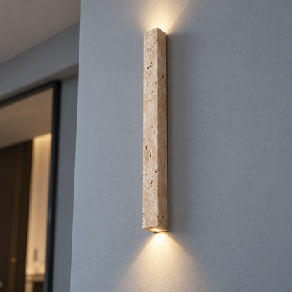 Long travertine wall light in two styles — commercial, plain_60