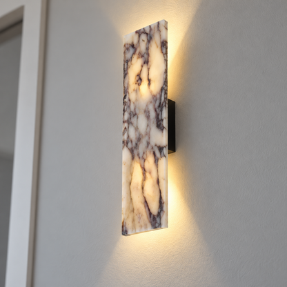 Veined stone wall bar light, 32 cm — commercial, pale_veined_32cm