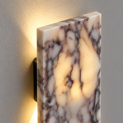 Veined stone wall bar light, 32 cm — detail, pale_veined_32cm