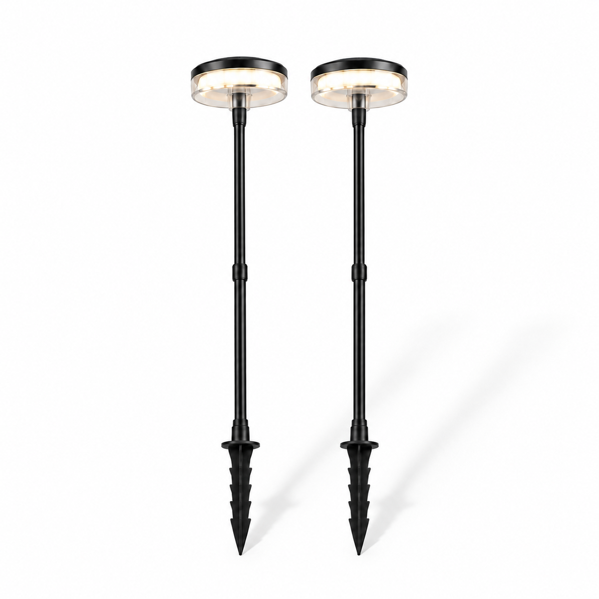 Swaying solar disc lights for garden borders — Black, catalog generous margins, illuminated