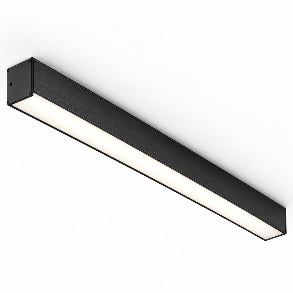 Architectural aluminium ceiling bar light — catalog black, Black50cm