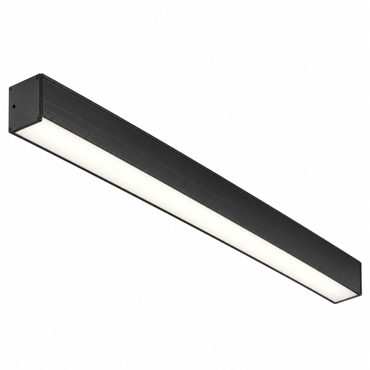 Architectural aluminium ceiling bar light — catalog black, Black50cm
