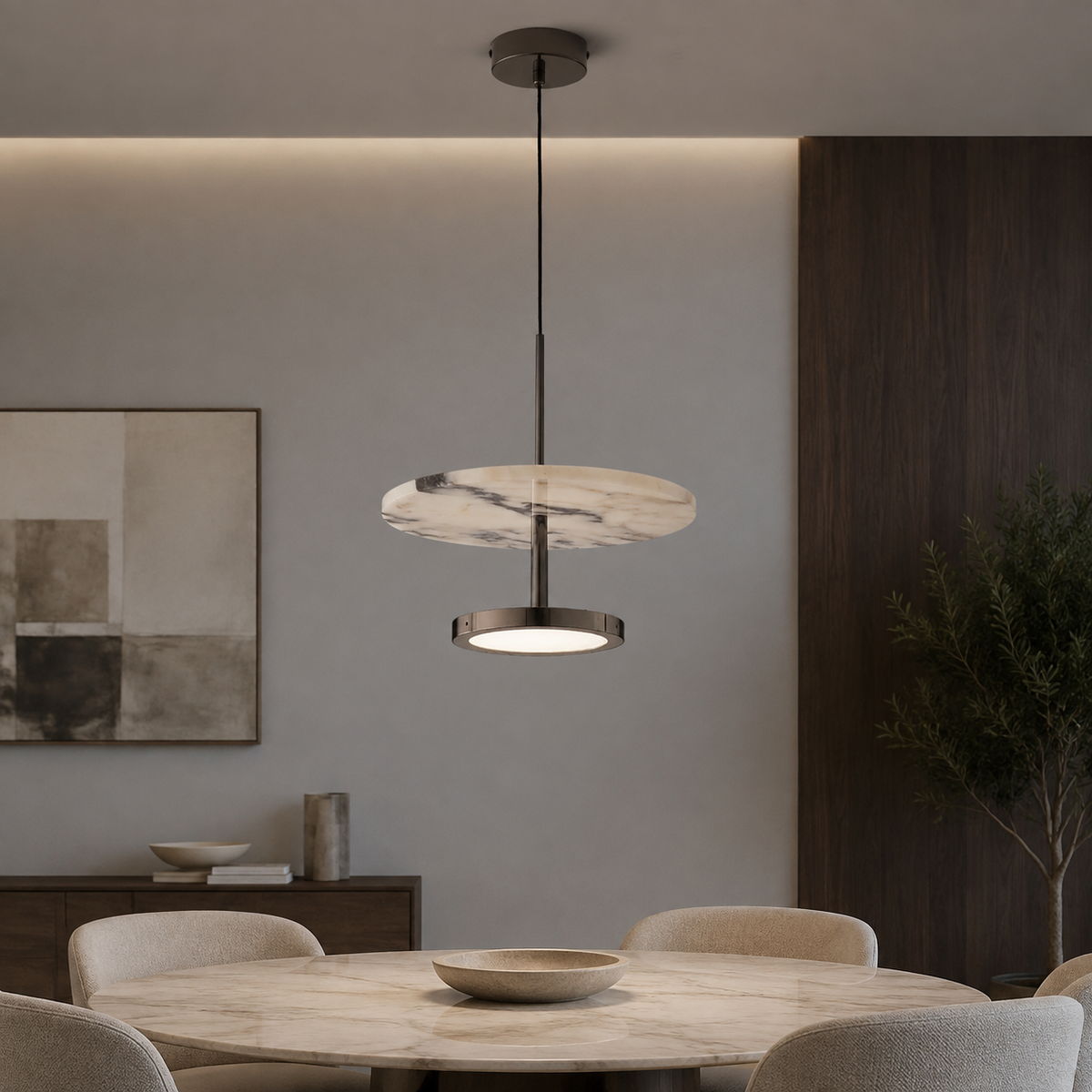 Alabaster modern lyxig pendellampa