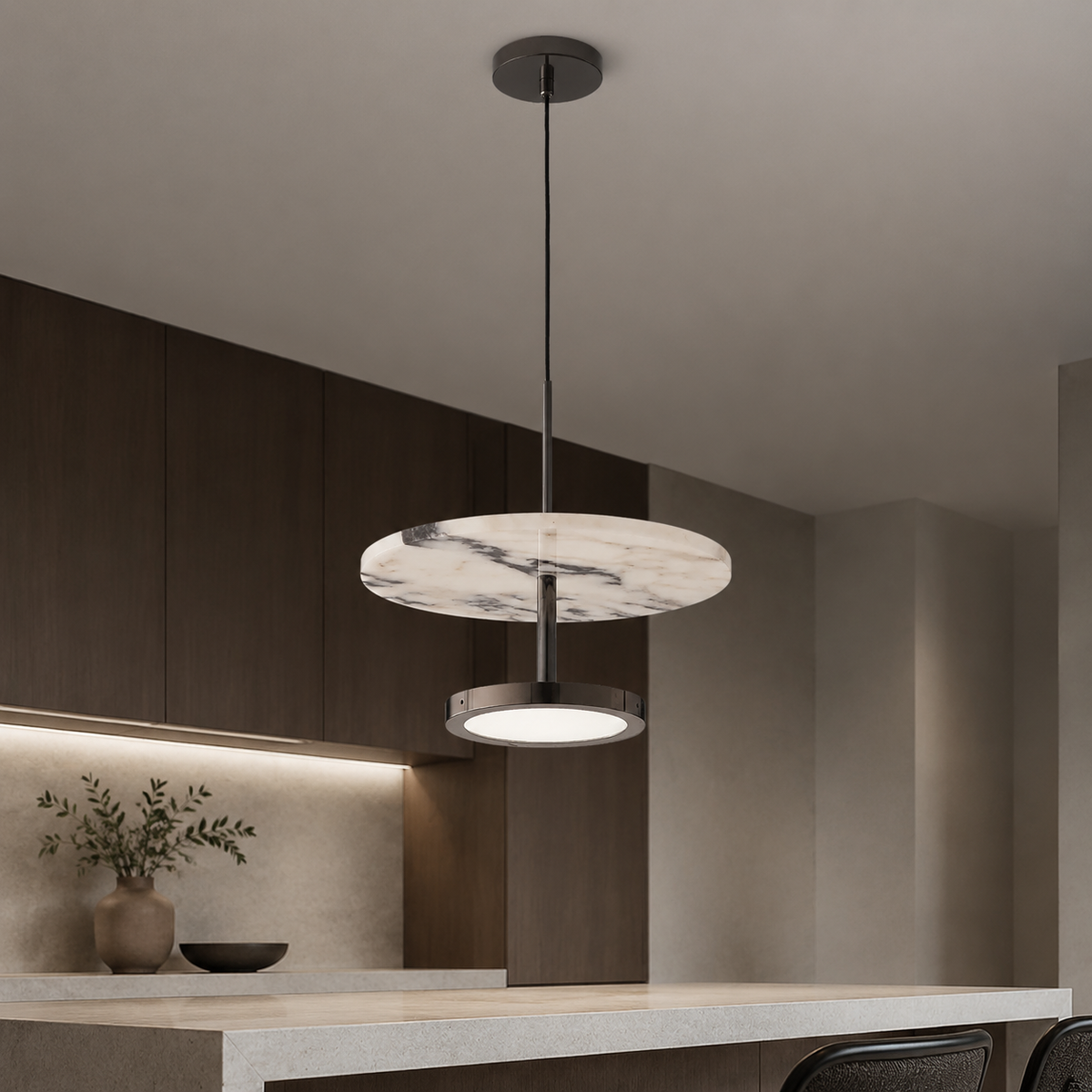 Alabaster modern lyxig pendellampa