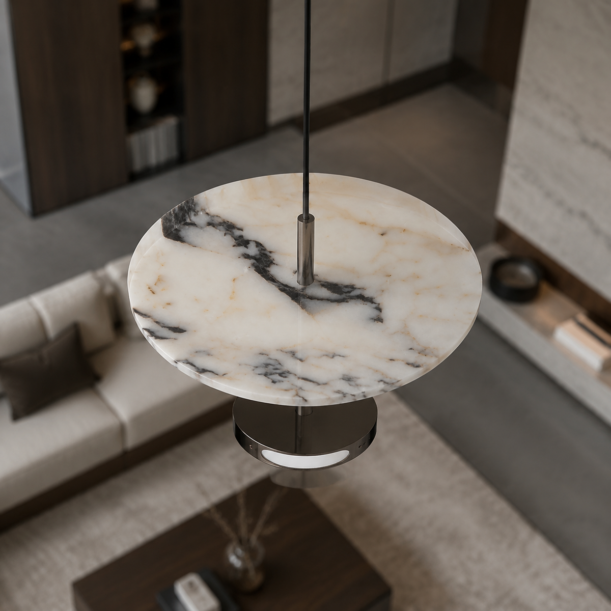 Alabaster modern lyxig pendellampa