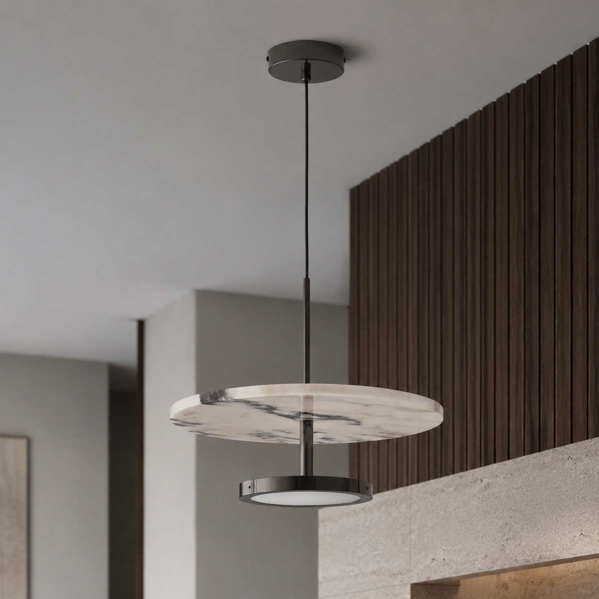 Alabaster modern lyxig pendellampa