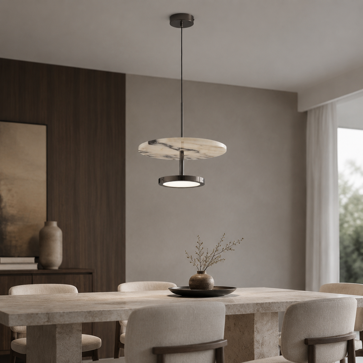 Alabaster modern lyxig pendellampa