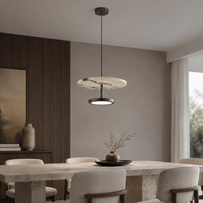 Alabaster modern lyxig pendellampa