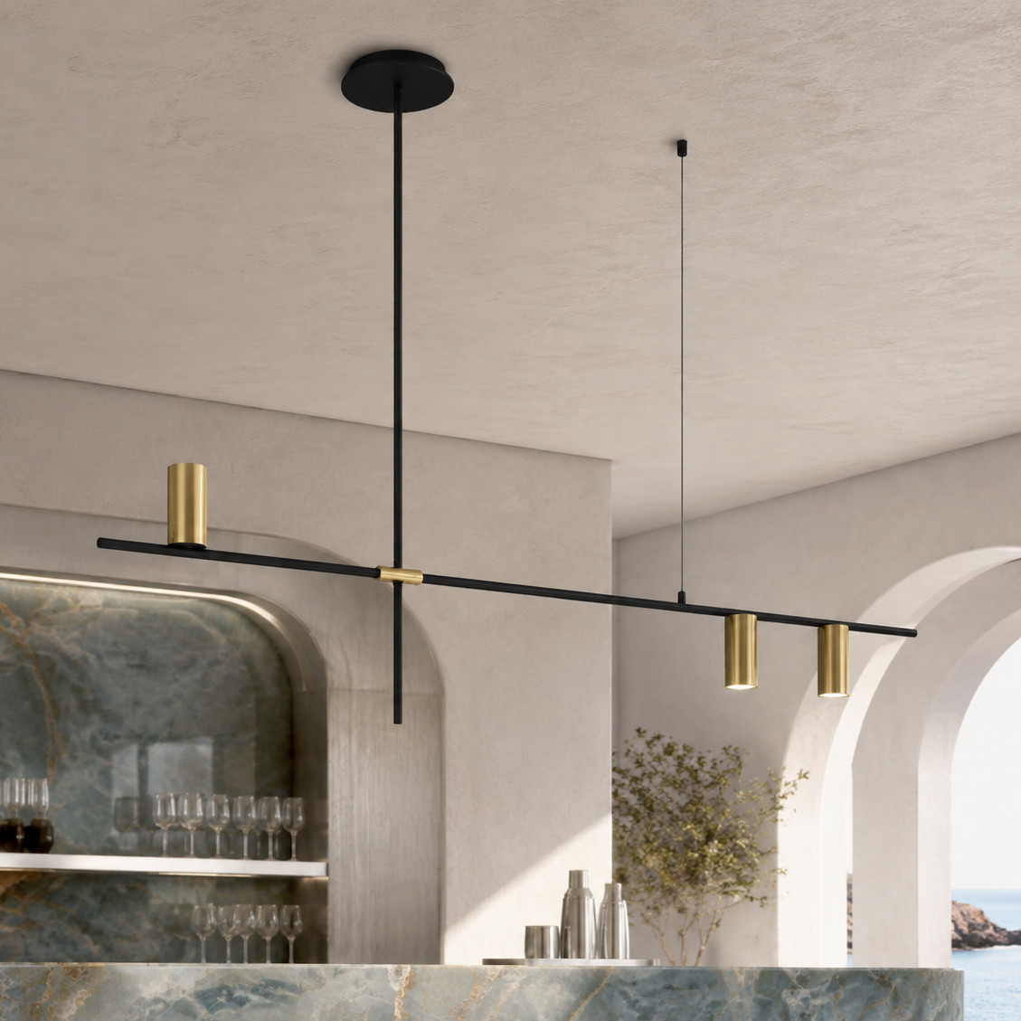 Restaurant modern minimalist spotlight bar