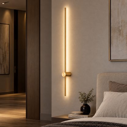 Minimalistische wandlamp in staafvorm