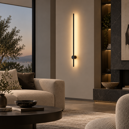 Minimalistische wandlamp in staafvorm