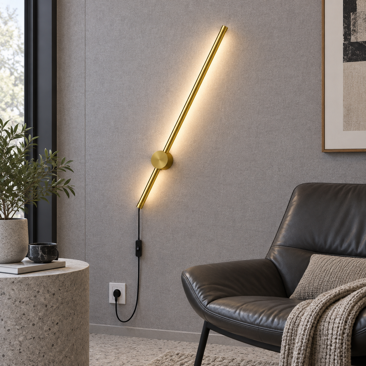 Nordic Rod Wandleuchte mit Stecker