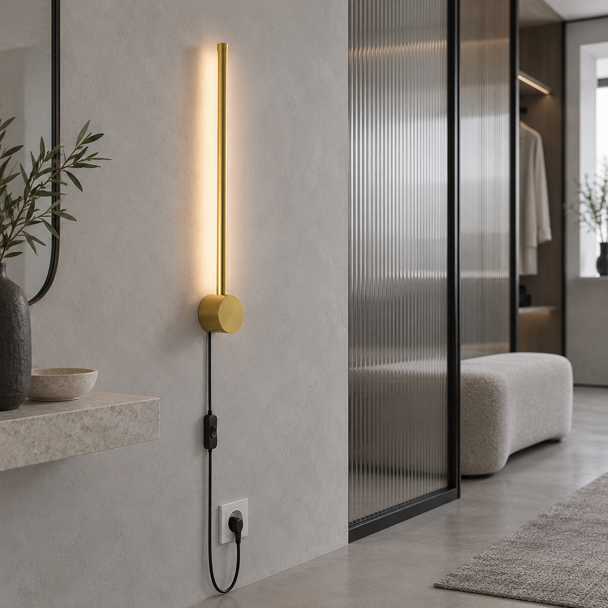 Nordic Rod Wandleuchte mit Stecker