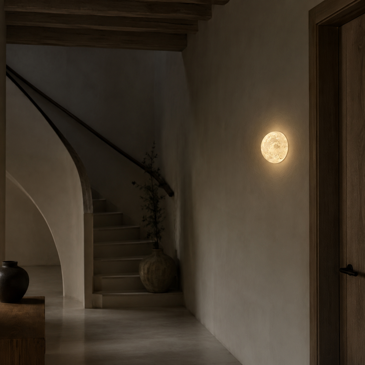Art deco moon design wall light
