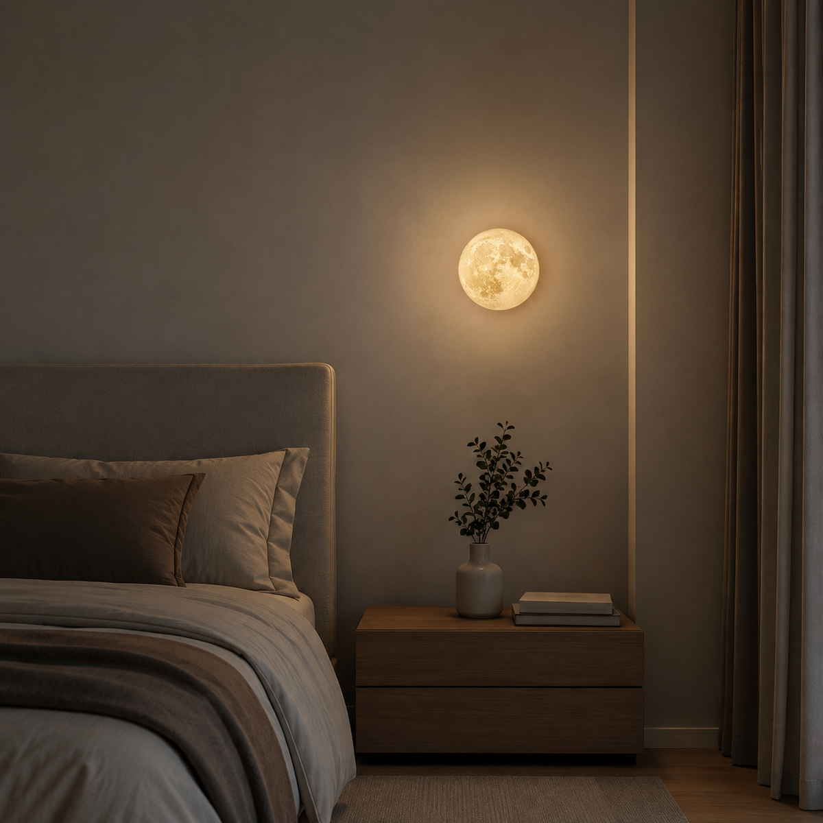 Art deco moon design wall light