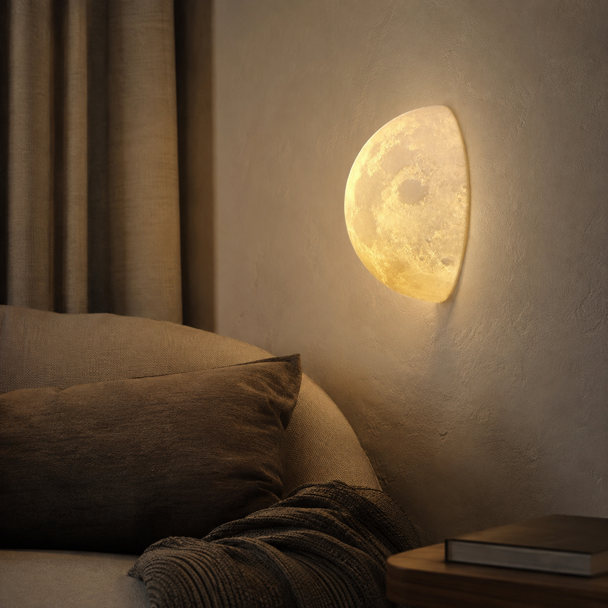 Art deco moon design wall light