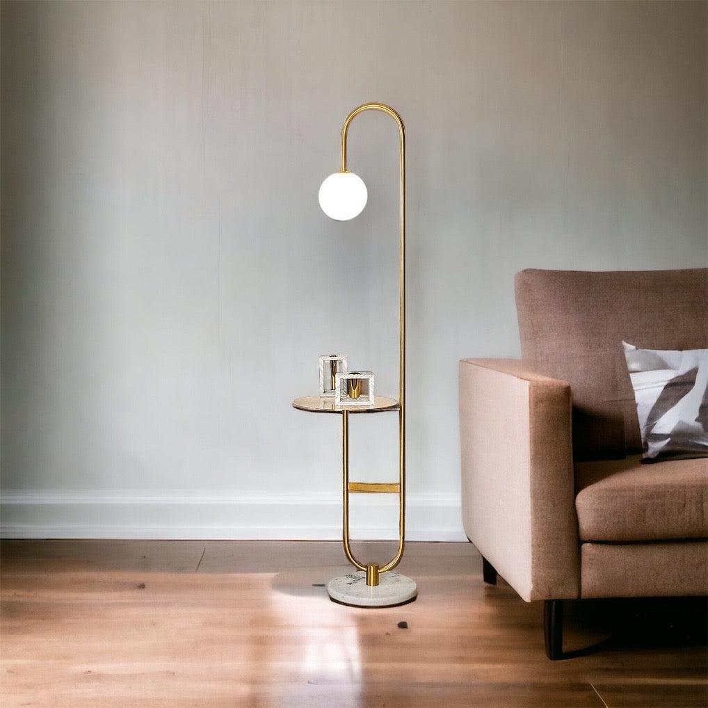 Modern Floor Lamp Nordic with Round Marble Table – LuxelyLight