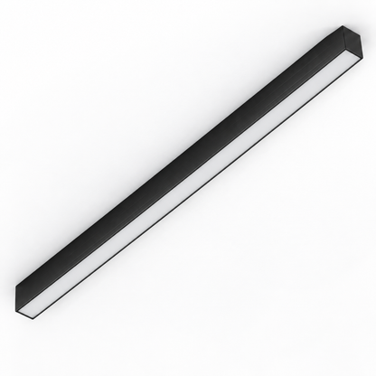 Black 50 cm aluminium ceiling bar with an unlit acrylic diffuser on a clean white background