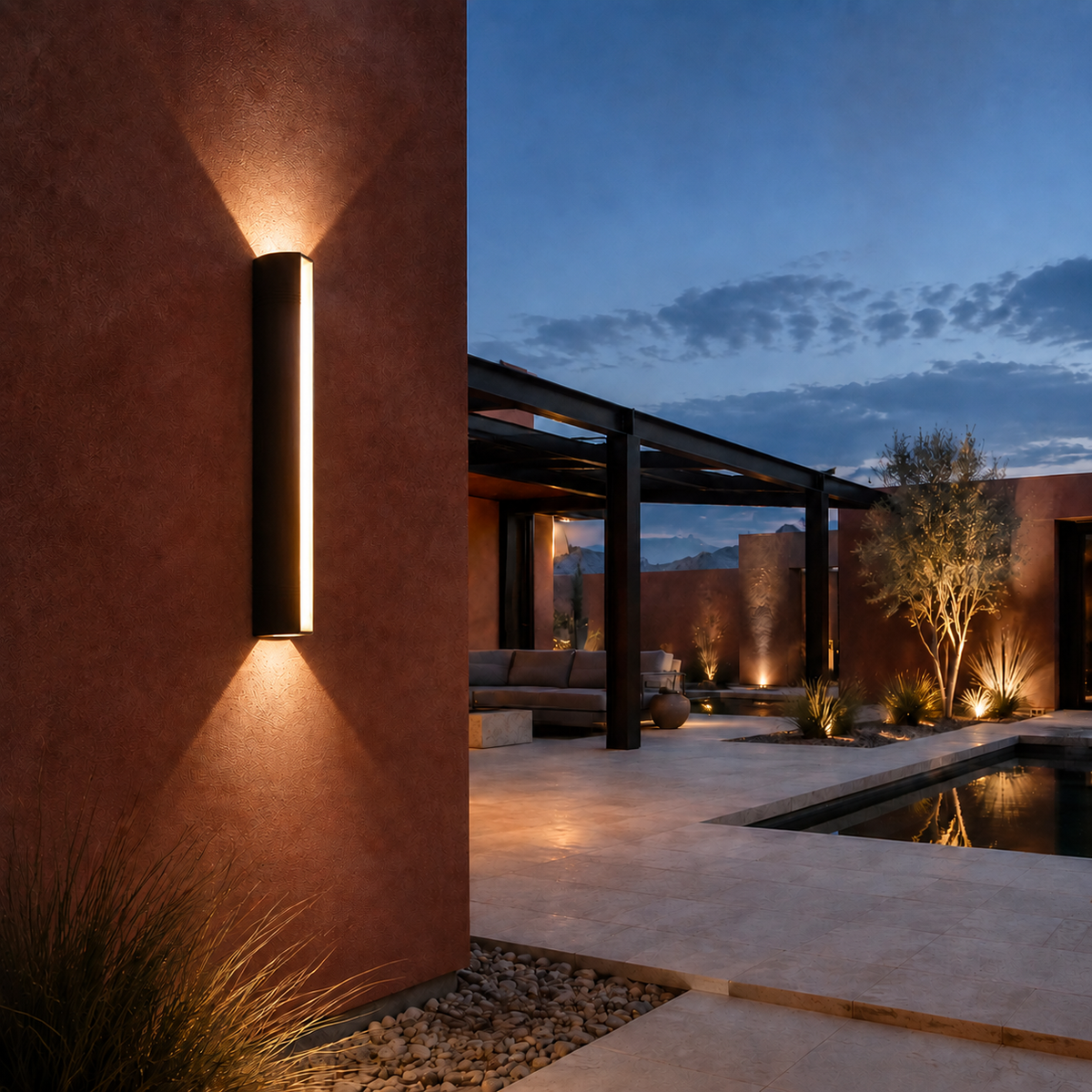 Waterproof IP65 outdoor long strip LED wall lamp