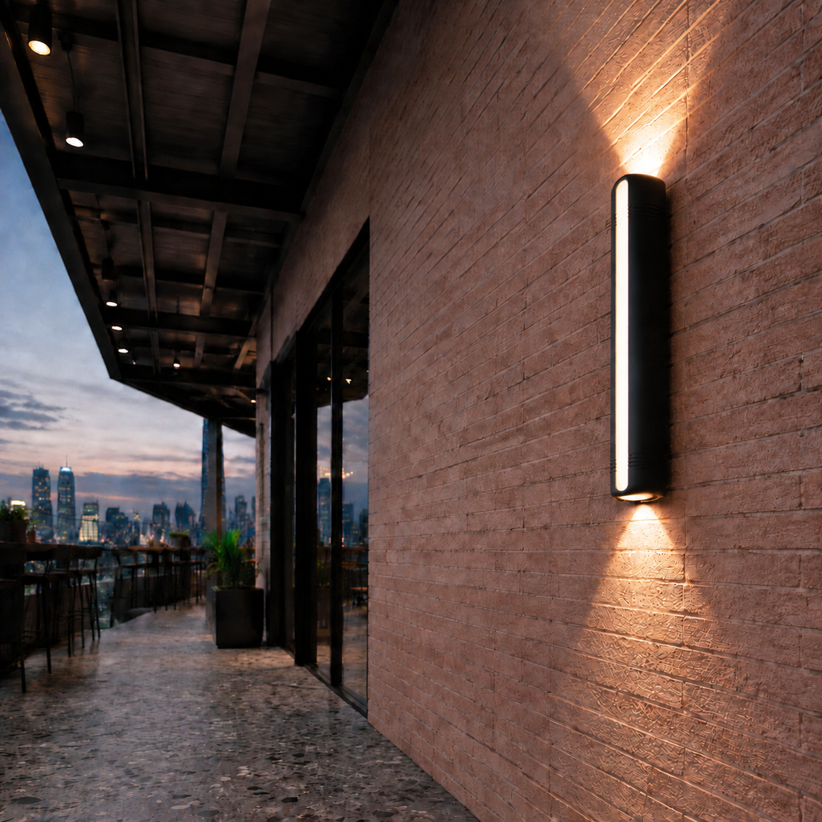 Waterproof IP65 outdoor long strip LED wall lamp
